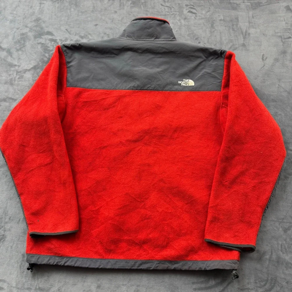 The North Face Denali Fleece Jacket Mens XL Red Grey Full Zip Colorblock Coat
